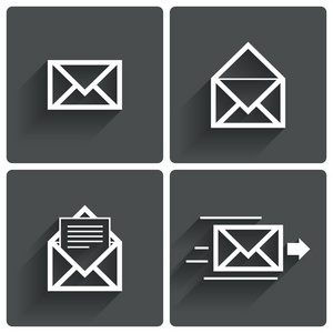 邮件图标。邮件传递的标志。在信封里的信