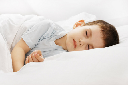 的婴儿男孩和小狗可爱的高加索学步男孩在汽车里的儿童安全座椅上睡觉