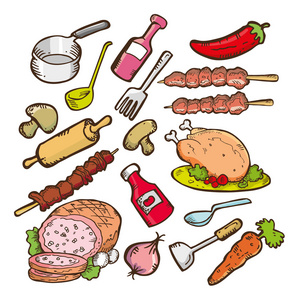 食物和烹饪项目图标集