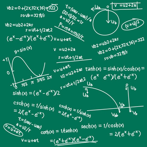 卡通科学公式背景数学无缝模式