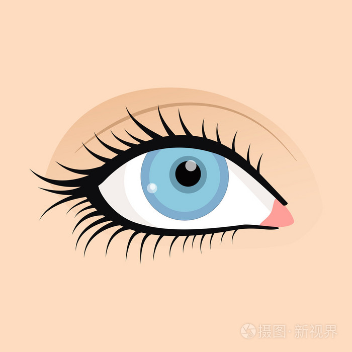 图像与精美时尚的女性睁开眼睛弥补