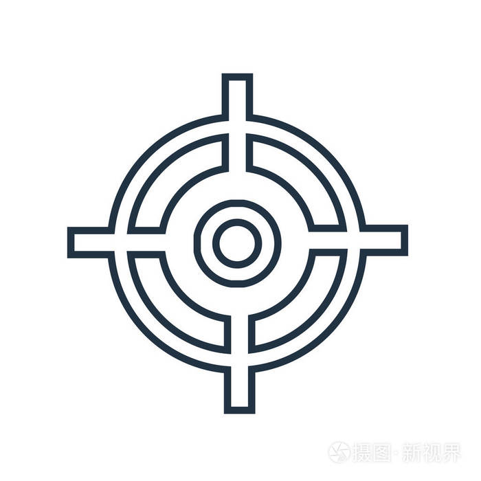 目标图标向量被隔离在白色背景上, 目标透明符号