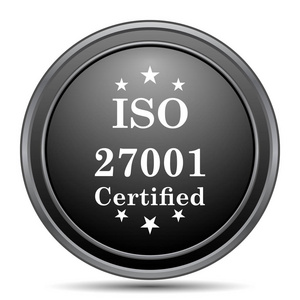 Iso 27001 图标, 黑色网站按钮白色背景