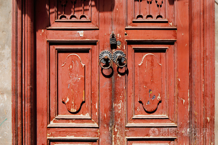 华丽的门是很常见的在古代的喀什市,中国