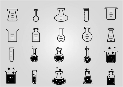 化学玻璃符号化学和科学概念向量图标