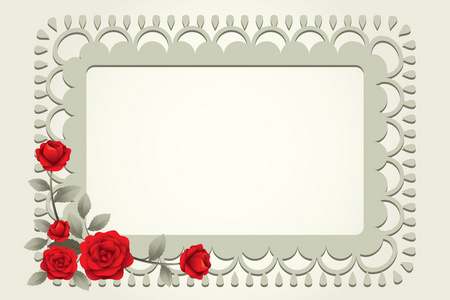玫瑰复古方形框边框