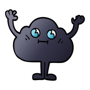 卡通涂鸦黑云字符照片