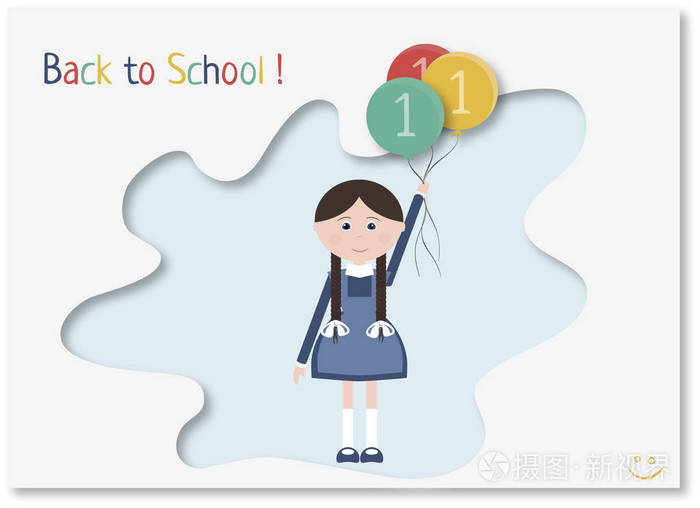 9月1日回到学校女生插画 正版商用图片08m6lc 摄图新视界