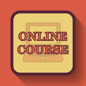 在线课程图标, 彩色网站按钮橙色背景
