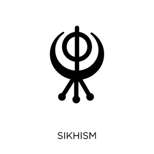 锡克教图标。来自印度收藏的锡克教符号设计。简单的元素向量例证在白色背景