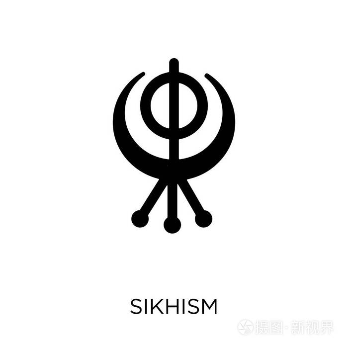 来自印度收藏的锡克教符号设计.简单的元素向量例证在白色背景