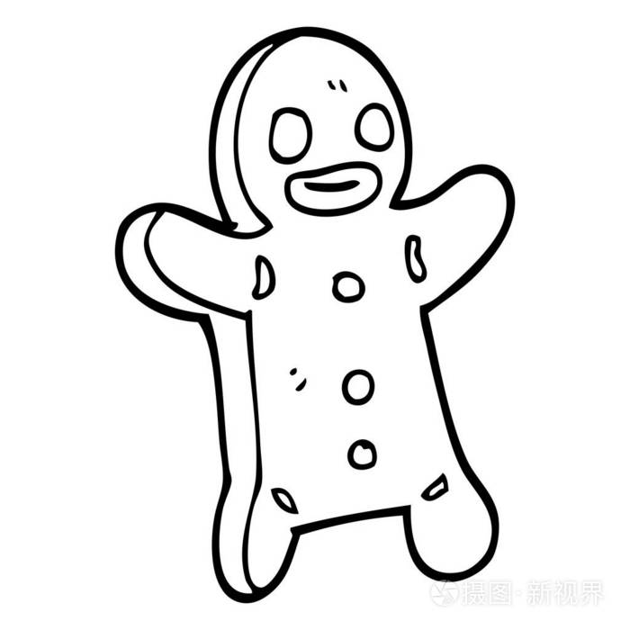 线条画动画片姜饼人