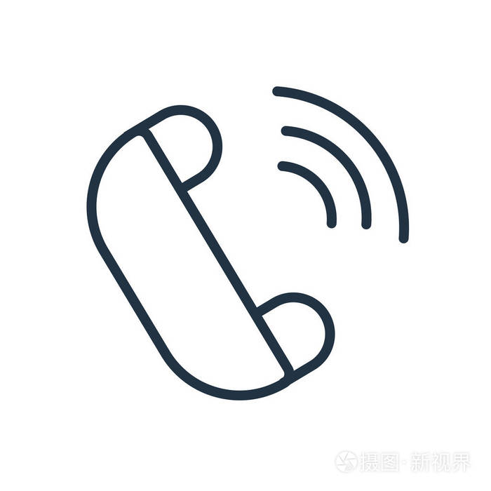 电话呼叫图标矢量隔离在白色背景, 电话呼叫透明标志