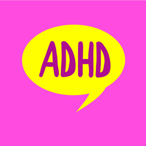 写笔记显示 Adhd。商业照片展示儿童心理健康障碍关注的问题