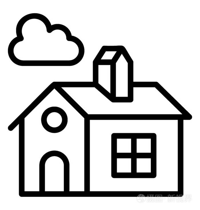 农村住宅线图标环境设计