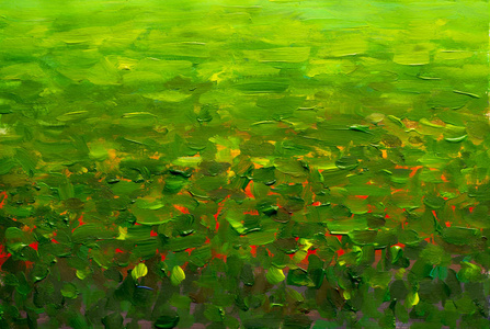 关于田野绘画油画绿色田野在画布上照片