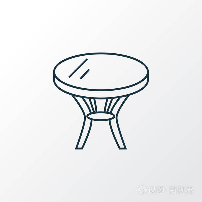 茶几图标线符号.时尚风格中的优质隔离室内元素