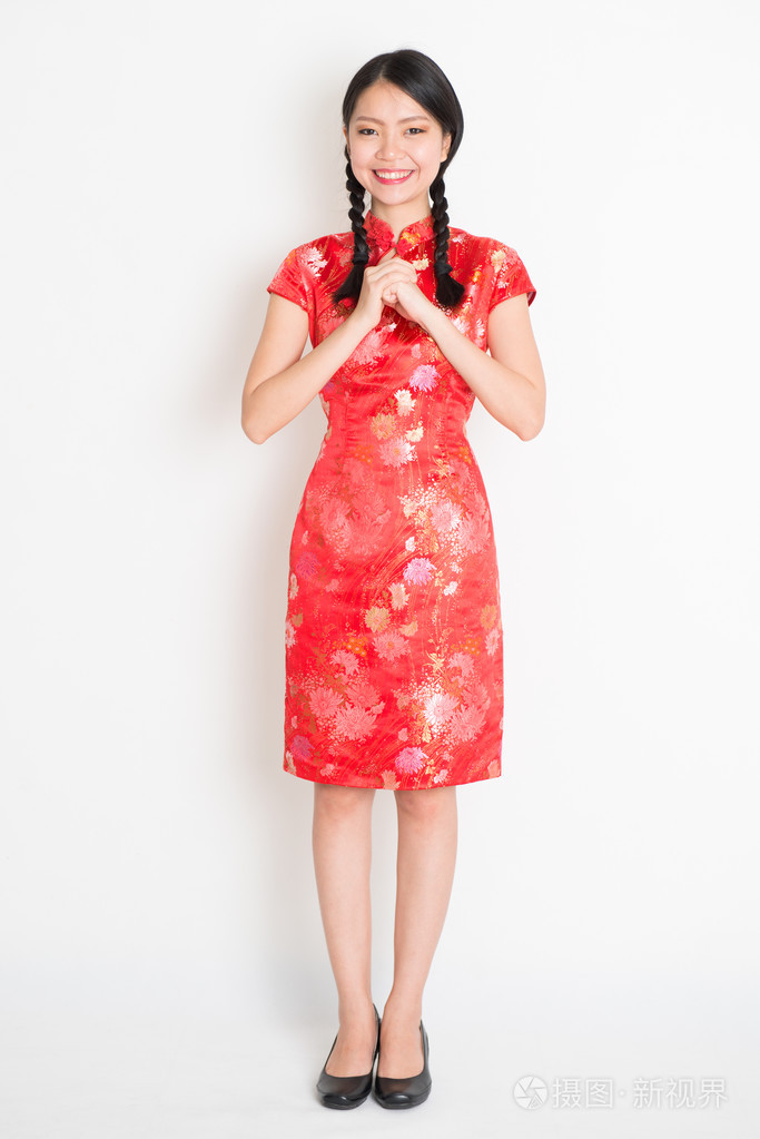 亚洲的中国女孩问候照片-正版商用图片08mknl-摄图新视界