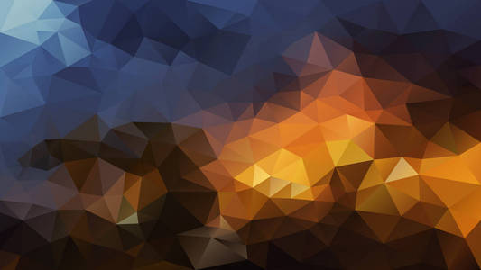 矢量抽象不规则多边形背景三角形低聚模式深色暖色棕色橙色蓝色和靛蓝色