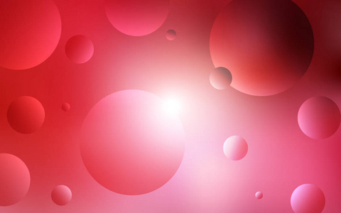 带磁盘的浅红色矢量纹理。抽象例证以彩色气泡在自然样式。图案可用于广告传单