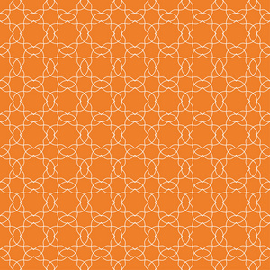 橙色的几何装饰品。网络纺织品和墙纸无缝模式