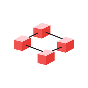 Blockchain 图标矢量隔离在白色背景为您的 web 和移动应用程序设计, Blockchain 徽标概念