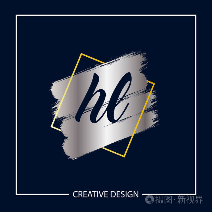 首字母 hl 徽标模板设计