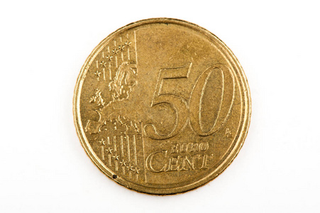 eurocent 关闭。欧元硬币