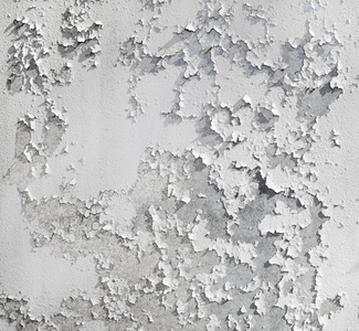 旧开裂的墙壁与白色剥离油漆纹理。垃圾背景