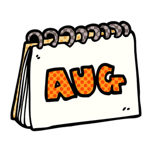 动画片涂鸦日历显示月份8月照片