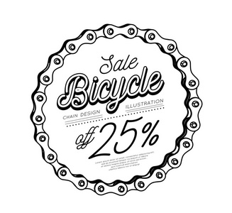 自行车链以圆圈的形式.3d. 设计.矢量插图白色照片