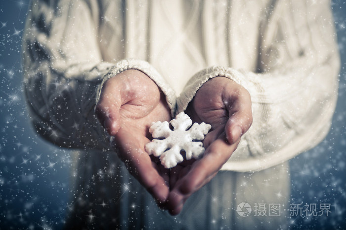 神奇的雪花在手中