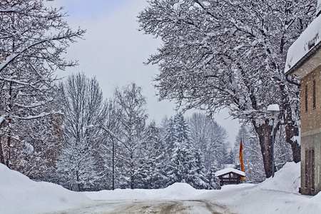 奥地利，大雪在克恩顿州路线