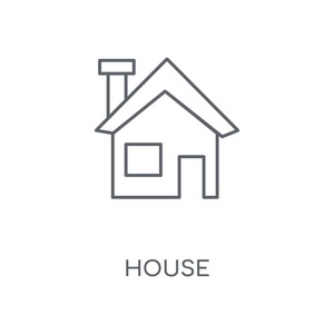 房屋线性图标。住宅概念笔画符号设计。薄的图形元素向量例证, 在白色背景上的轮廓样式, eps 10