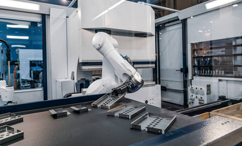 机械臂生产线现代工业技术。自动化生产单元