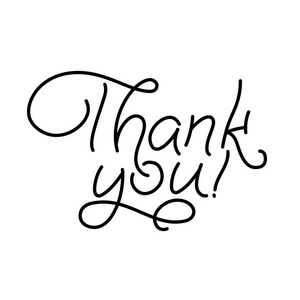 矢量插图谢谢你手写的题词.手绘刻字.谢谢你的书法.感谢您的卡片.