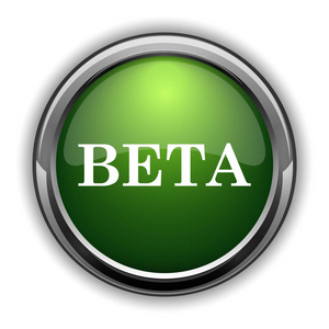 Beta 图标。在白色背景下的 Beta 网站按钮