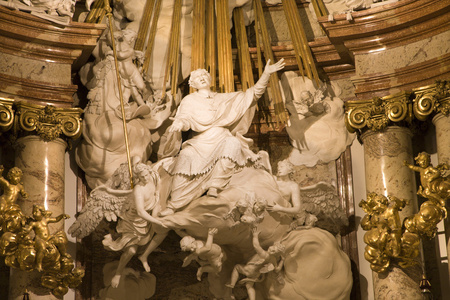 维也纳从巴洛克式法坛的圣查尔斯 Boromeo 细节