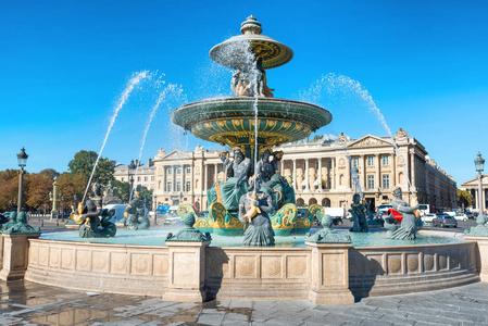 法国巴黎协和广场喷泉