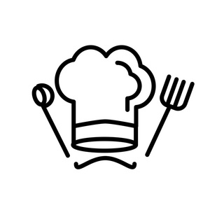 厨师帽图标矢量隔离白色背景为您的 web 和移动应用程序设计, 厨师帽徽标概念