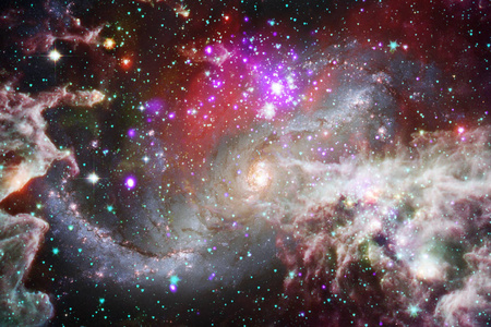 外太空中的星云和恒星, 发光的神秘宇宙。美国宇航局提供的这张图片的元素