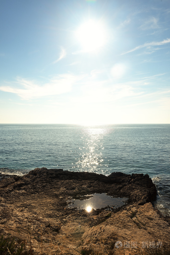 在岸边的透明水