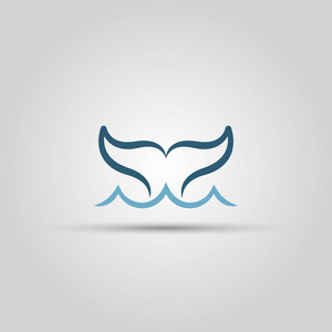 鲸鱼鱼尾巴孤立的矢量图标照片