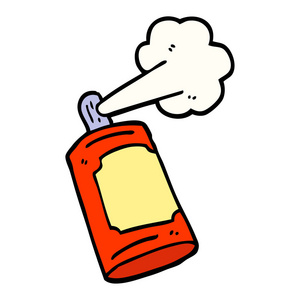 手绘涂鸦风格动画片喷雾可以插画