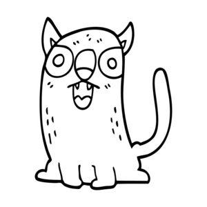 线条画动画片滑稽猫图片