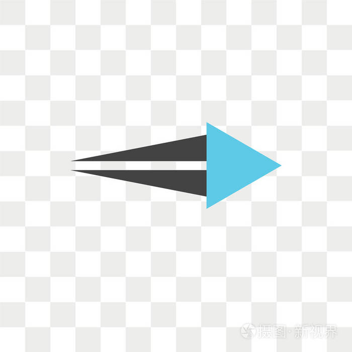 在透明背景上隔离的向右箭头矢量图标, 右箭头徽标概念
