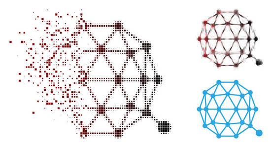 虚线半色调 Qtum 货币图标