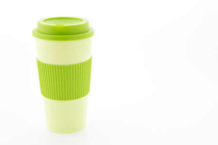 绿色塑料咖啡杯