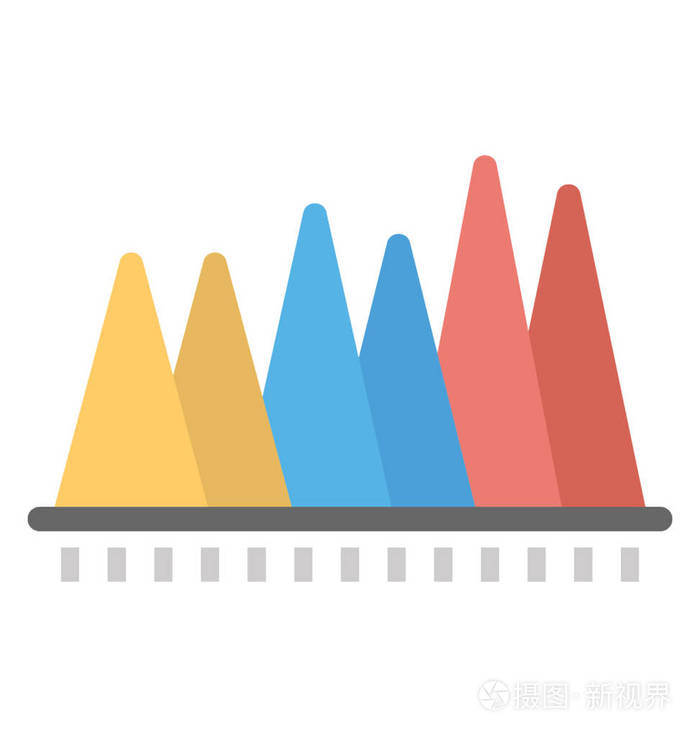 在显示区域图表的图标中绘制图表的条形图