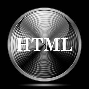Html 图标。黑色背景上的互联网按钮